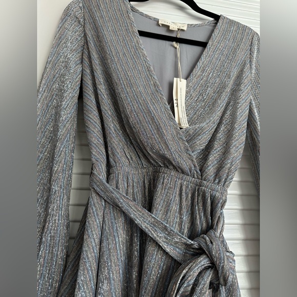 Lovestitch Metallic Wrap Mini Dress size S (New with Tags) - Picture 3 of 13